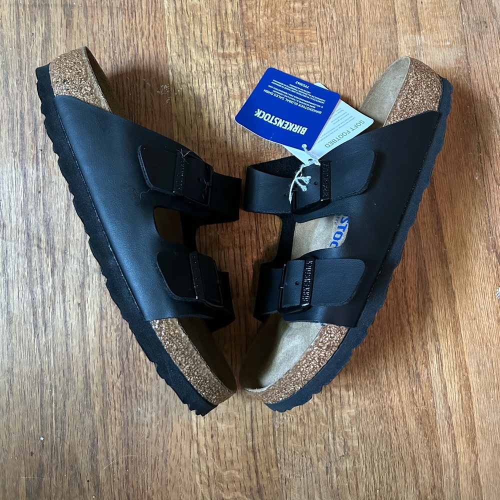 Birkenstock Arizona Black Birko-Flor Sandal Womens 5 EU 36 Unisex Brand New